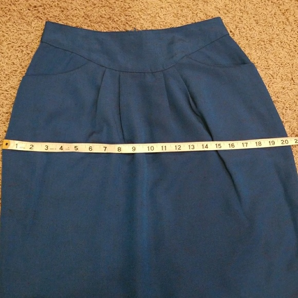 Blue 2-pocket midi skirt - Picture 6 of 7